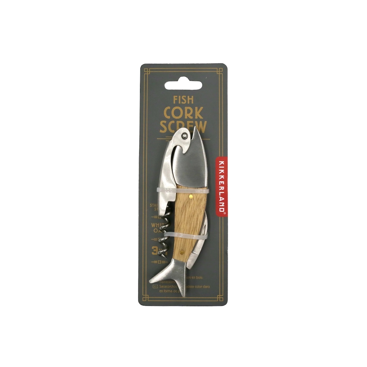 Kikkerland 3 in 1 Stainless Steel Fish Shaped Tool