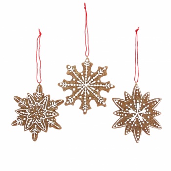 Gisela Graham Resin Gingerbread Snowflake Decs | Handpicked Gifts