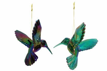 Gisela Graham Pair of Acrylic Hummingbird Decorations