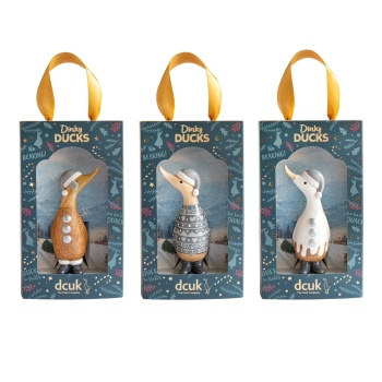 DCUK Alpine Design Dinky Gift Boxed Wooden Christmas Ducks - Choice of Design