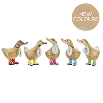 DCUK Spotty Welly Small Wooden Duckling - Choice of Colour