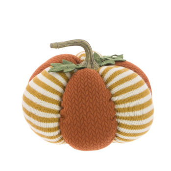 FloralSilk Multi Fabric Knitted Pumpkin Halloween Decoration