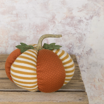 FloralSilk Multi Fabric Knitted Pumpkin Halloween Decoration