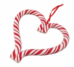 Gisela Graham Christmas Tree Decoration Candy Cane Heart