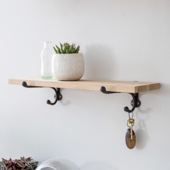 Garden Trading Classic Oak Shelf and Cast Iron Brackets