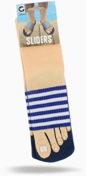 Ginger Fox Blue Slider Design Novelty Socks - Size 5-11