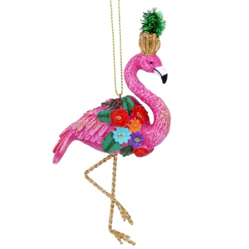 Gisela Graham Carnival Flamingo Christmas Tree Decoration