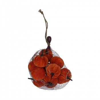 Gisela Graham Hanging Velvet Pumpkin Halloween Decorations