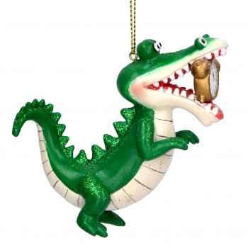 Gisela Graham Peter Pan Crocodile With Clock Christmas Tree Decoration