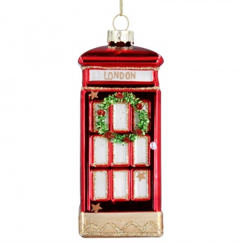 Gisela Graham London Phone Box Christmas Tree Decoration