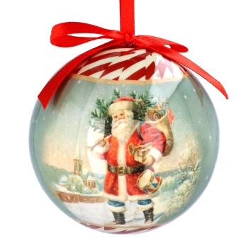 Gisela Graham Paper Wrapped Santa Claus Christmas Tree Decoration