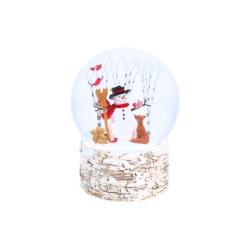 Gisela Graham Woodland Snowman Musical Christmas Snow Globe