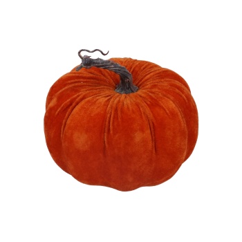 Gisela Graham Velvet Orange Pumpkin Halloween Decoration