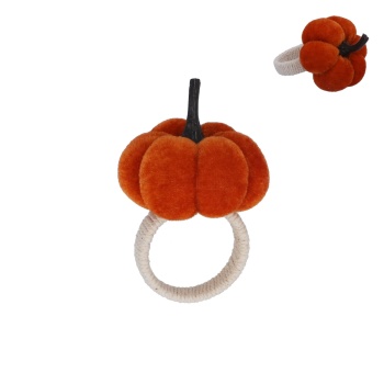 Gisela Graham Velvet Pumpkin Napkin Holder Autumnal Decoration