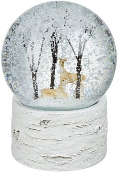 Heaven Sends Woodland Scene With Deer Christmas Snow Globe