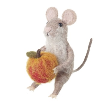 Heaven Sends Felt Mouse with Pumpkin Halloween Decoration