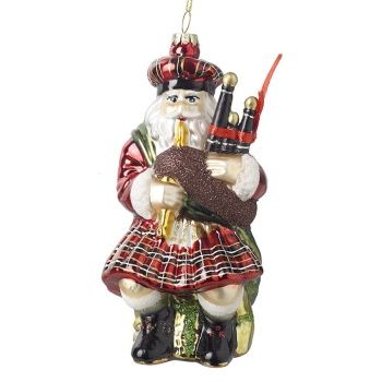 Heaven Sends Scottish Santa With Bagpipes Christmas Tree Decoration