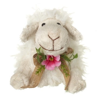Heaven Sends Small Sitting Floral Smiling Sheep Easter Decoration