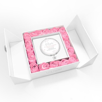 Life Charms Mum Is Like A Flower Bracelet Pink Roses Gift Box