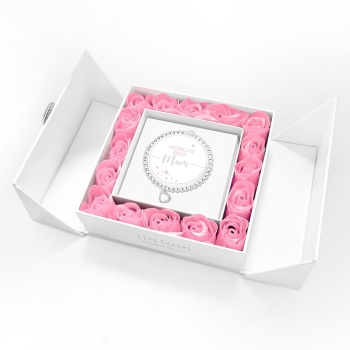 Life Charms World's Best Mum Bracelet Pink Roses Gift Box