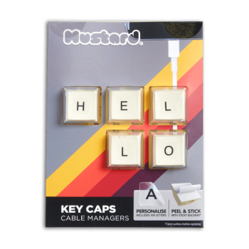 Mustard Key Caps Cable Managers with Stick On Letters
