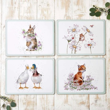 Wrendale Designs Set of 4 Wildflowers Large Placemats