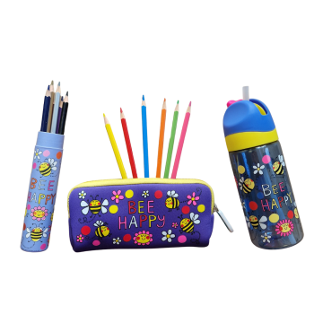 Rachel Ellen Bee Happy Stationery and Water Bottle Gift Set