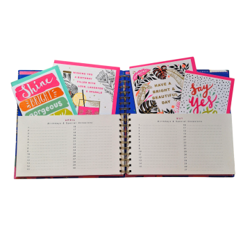 Rachel Ellen Birthday Card Planner With Cards Included