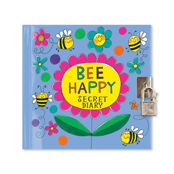 Rachel Ellen Bee Happy Design Secret Diary with Lock and Key