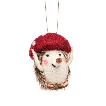 Sass & Belle Set of Three Festive Hedgehogs Christmas Tree Decorations