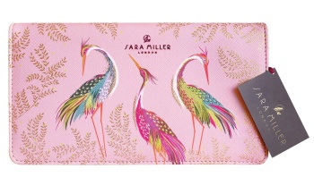 Sara Miller Pink Crane Design Luxury Travel Wallet