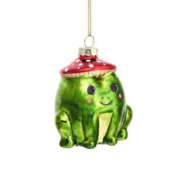 Sass & Belle Frog with Toadstool Hat Christmas Tree Decoration