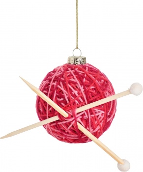 Sass & Belle Knitting Needles and Yarn Ball Christmas Tree Decoration