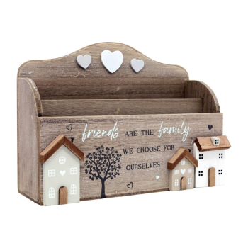 Sil Interiors Wooden Home and Hearts Design Letter Holder