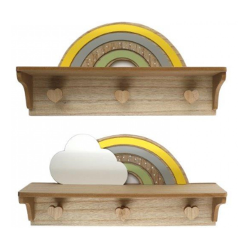 Sil Interiors Set of Two Wooden Rainbow Design Shelves
