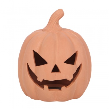 Something Different Terracotta Pumpkin Tea Light Holder Halloween Decoration