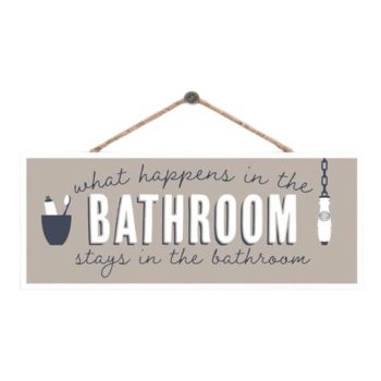 What Happens In The Bathroom Wooden Plaque Decoration