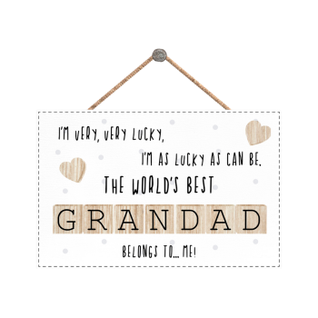 The World's Best Grandad Wooden Hanging Plaque