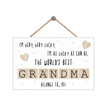 The World's Best Grandma Wooden Hanging Plaque