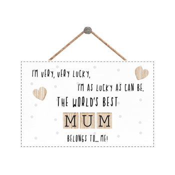 The World's Best Mum Wooden Hanging Plaque