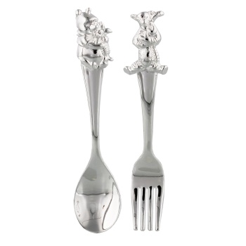 Disney Winnie the Pooh Silver Plated Fork and Spoon Set