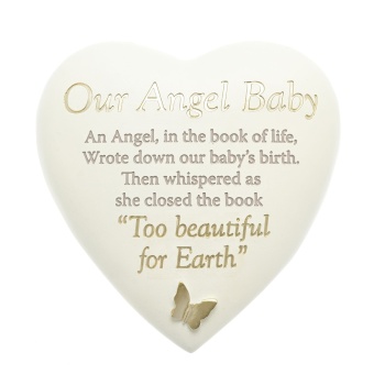 Widdop Our Angel Baby Heart Shaped Graveside Plaque