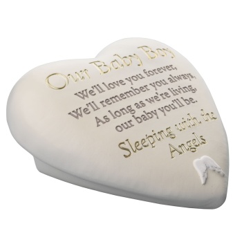 Widdop Our Baby Boy Heart Shaped Graveside Plaque