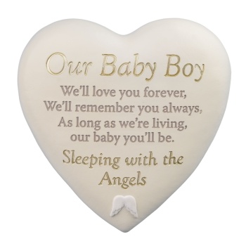 Widdop Our Baby Boy Heart Shaped Graveside Plaque
