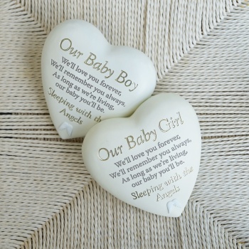 Widdop Our Baby Boy Heart Shaped Graveside Plaque