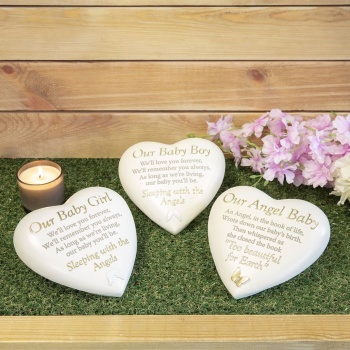 Widdop Our Baby Girl Heart Shaped Graveside Plaque