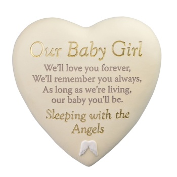 Widdop Our Baby Girl Heart Shaped Graveside Plaque