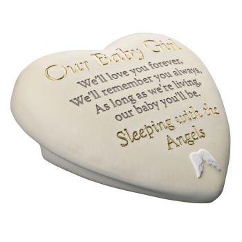 Widdop Our Baby Girl Heart Shaped Graveside Plaque