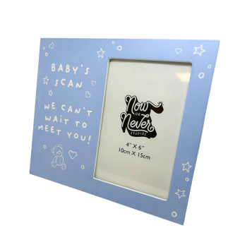 Baby's Scan We Can't Wait To Meet You Blue Photo Frame