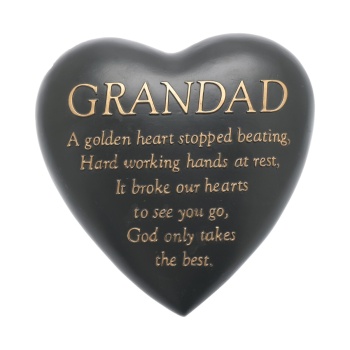 Widdop Grandad Heart Shaped Graveside Plaque